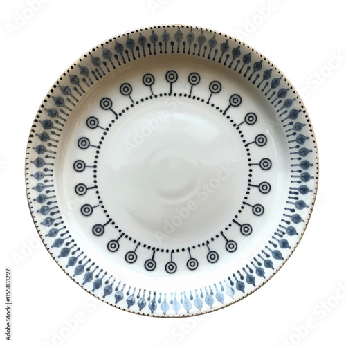 Intricate Blue and White Patterned Ceramic Plate Perfect for Kitchen Decor and Dining