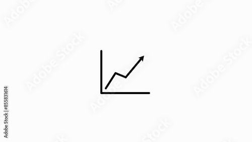 Business success growth trend line icon, Graph diagram icon, graph chart icon illustration background.