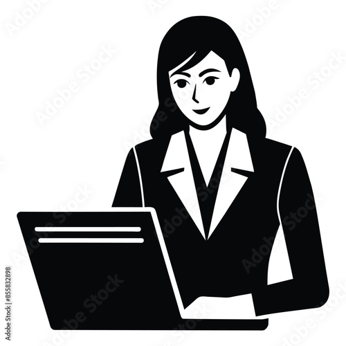 Administrative assistant vector art illustration