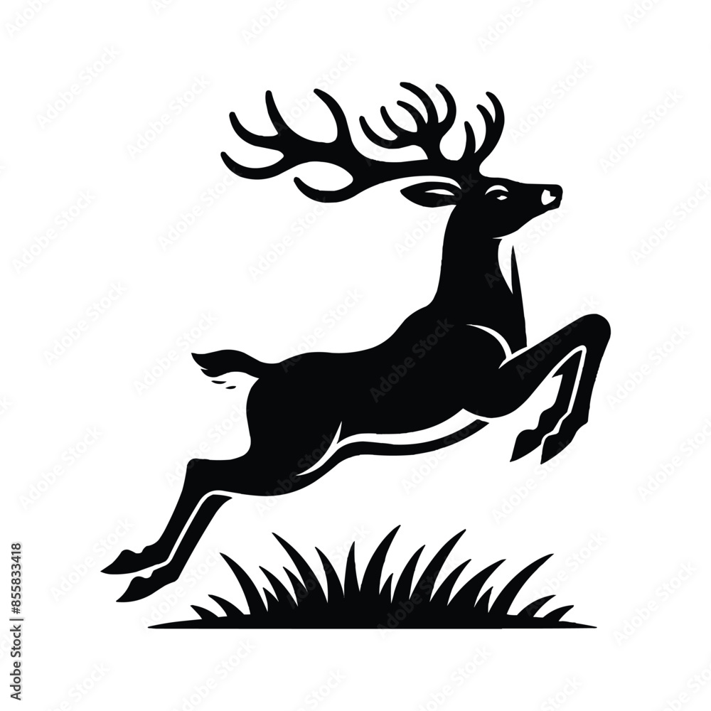 Deer Silhouette isolated on white background minimalist deer vector shape icon Deer Silhouette isolated on white background minimalist deer vector shape icon