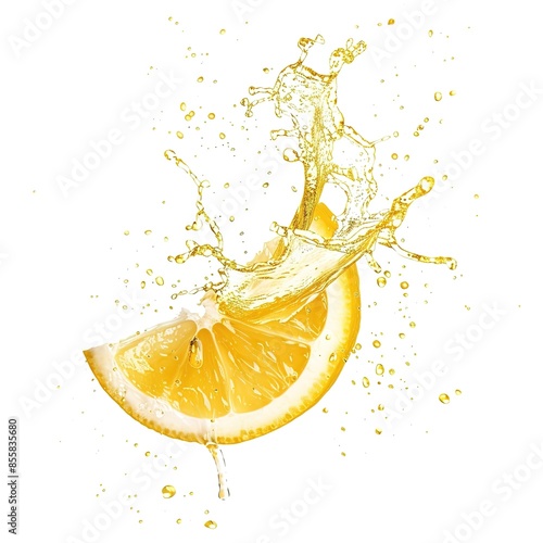 lemon water splashing art