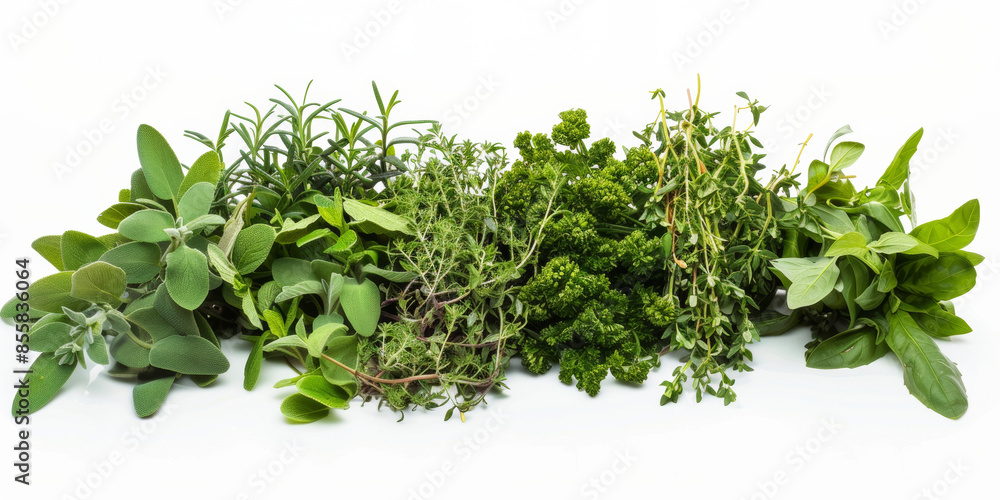 Obraz premium Herbs on white background