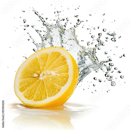 lemon water splashing illustration