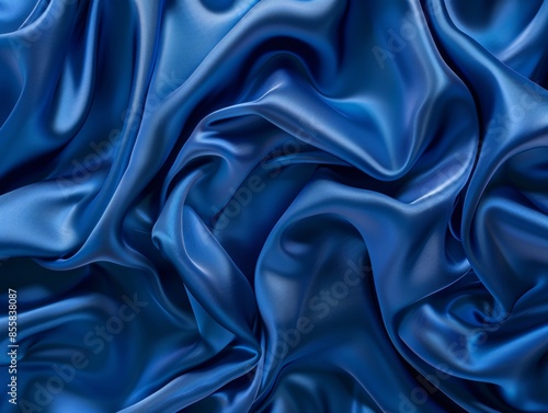 a blue satin with wavy folds