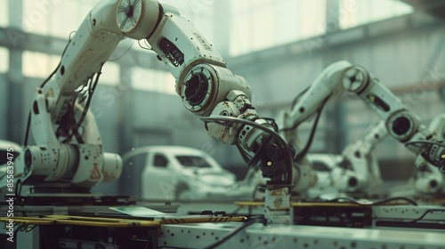 Robotic arms are utilized extensively in car plants, demonstrating their pivotal role in the automotive industry's manufacturing processes.