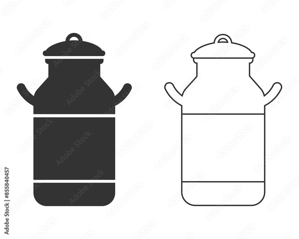 Milk can line icon flat vector sign Milk can line icon flat vector sign