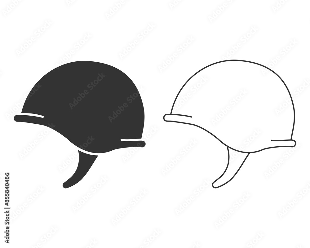 Soldier Helmet, Army Armor, Military Uniform. Flat Vector line Icon illustration. Simple black symbol on white background. Soldier Helmet Soldier Helmet, Army Armor, Military Uniform. Flat Vector line Icon illustration. Simple black symbol on white background. Soldier Helmet