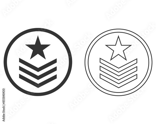 Military star emblem line icon vector