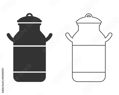 Milk can line icon flat vector sign