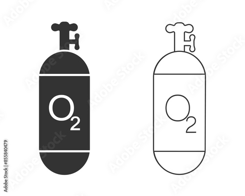 Oxygen Cylinder line icon vector flat  sign