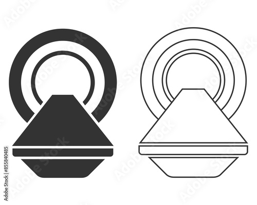 MRI machine line icon flat vector sign