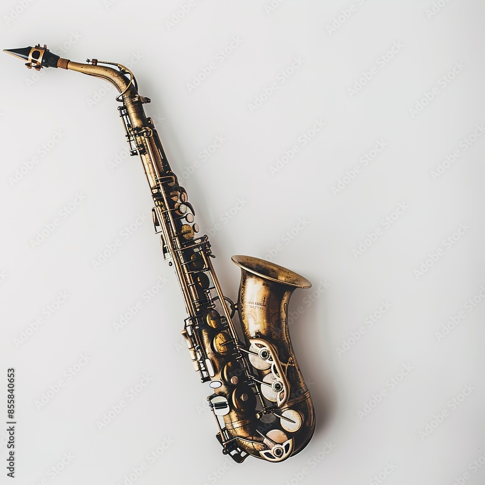 Naklejka premium saxophone in white background