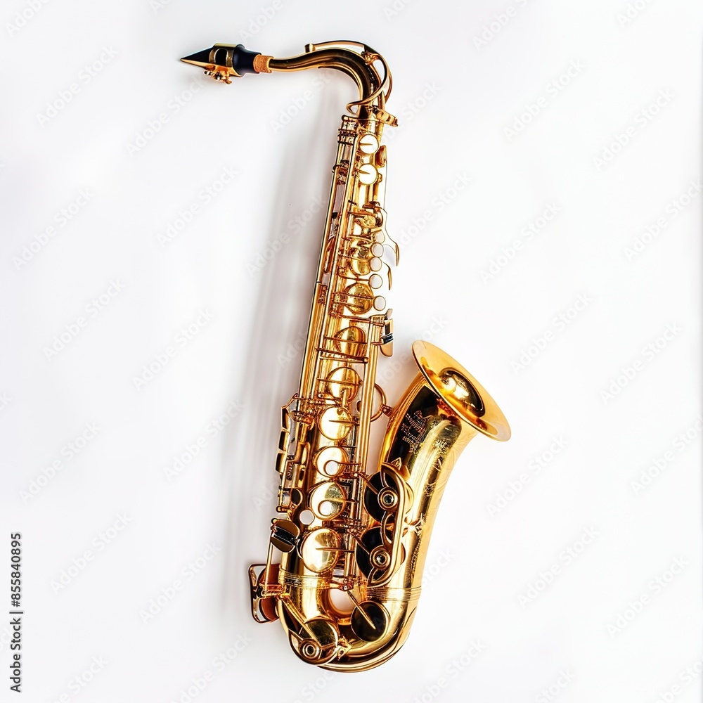 Naklejka premium saxophone in white background
