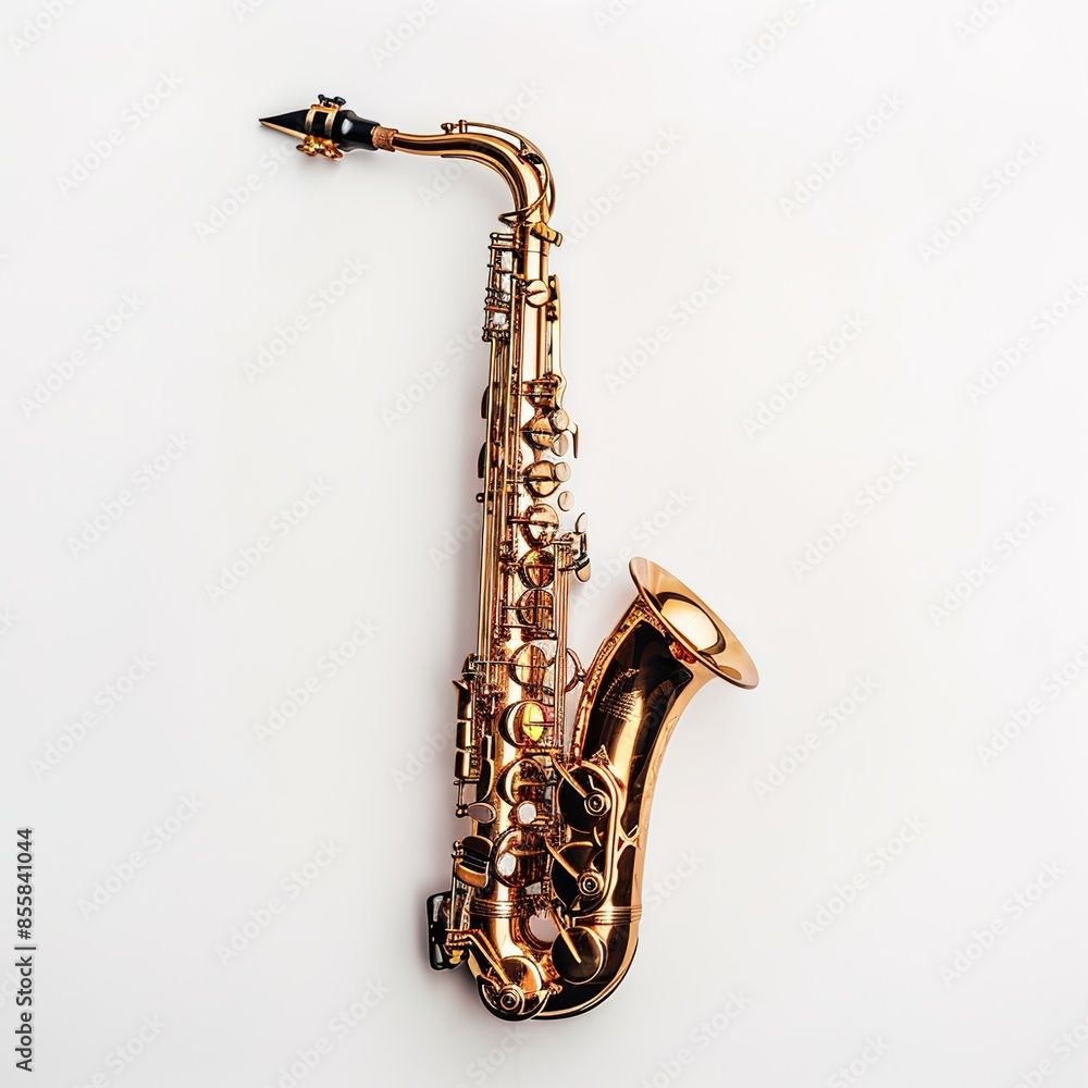 Naklejka premium saxophone in white background
