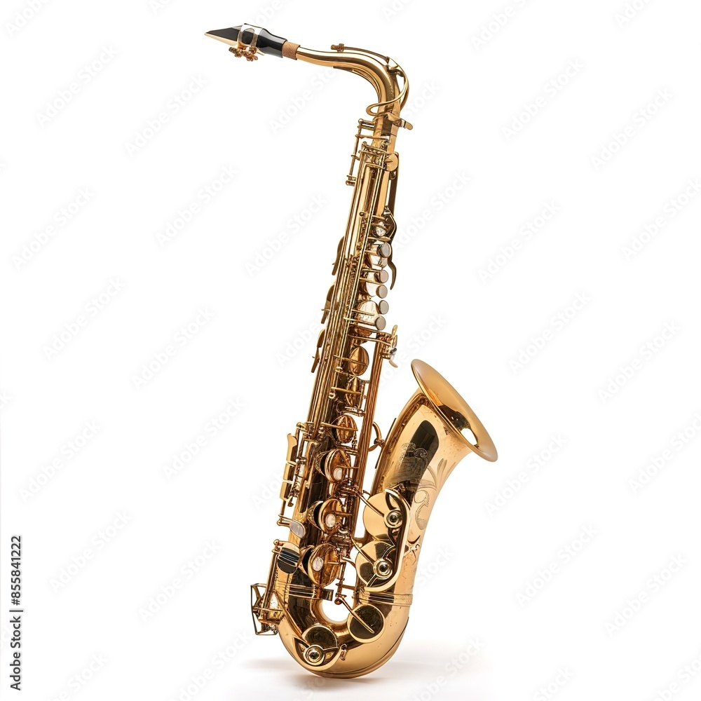 Naklejka premium saxophone in white background