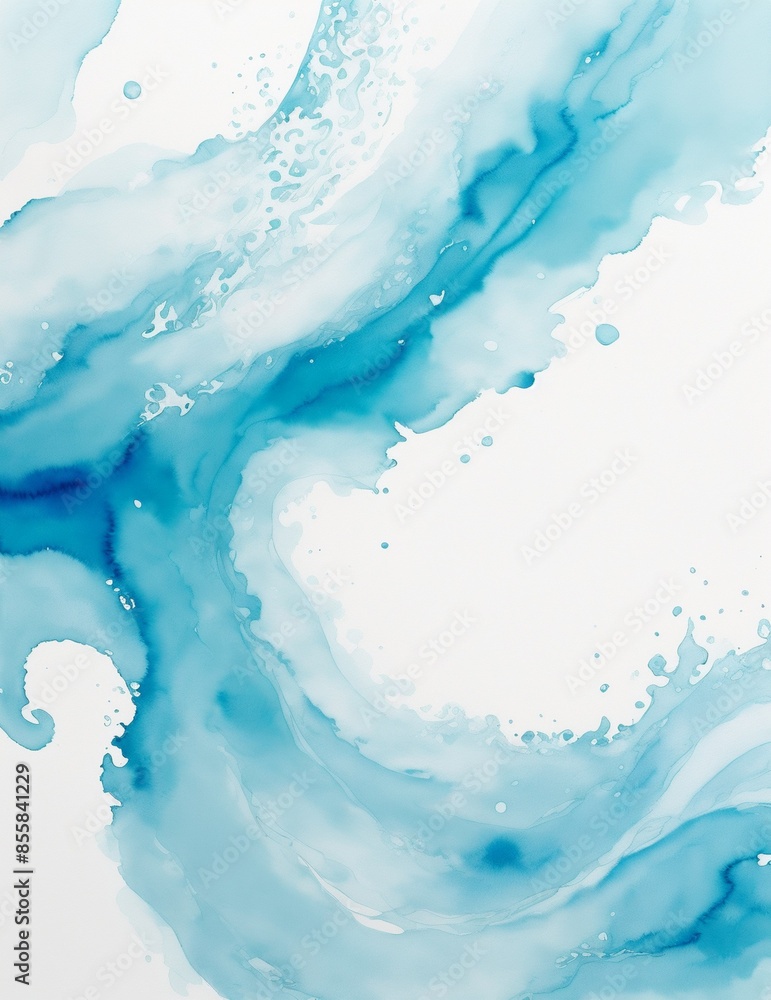 water splash isolated on white - Abstract light blue waves background - Blue watercolor - Generative AI water splash isolated on white - Abstract light blue waves background - Blue watercolor - Generative AI
