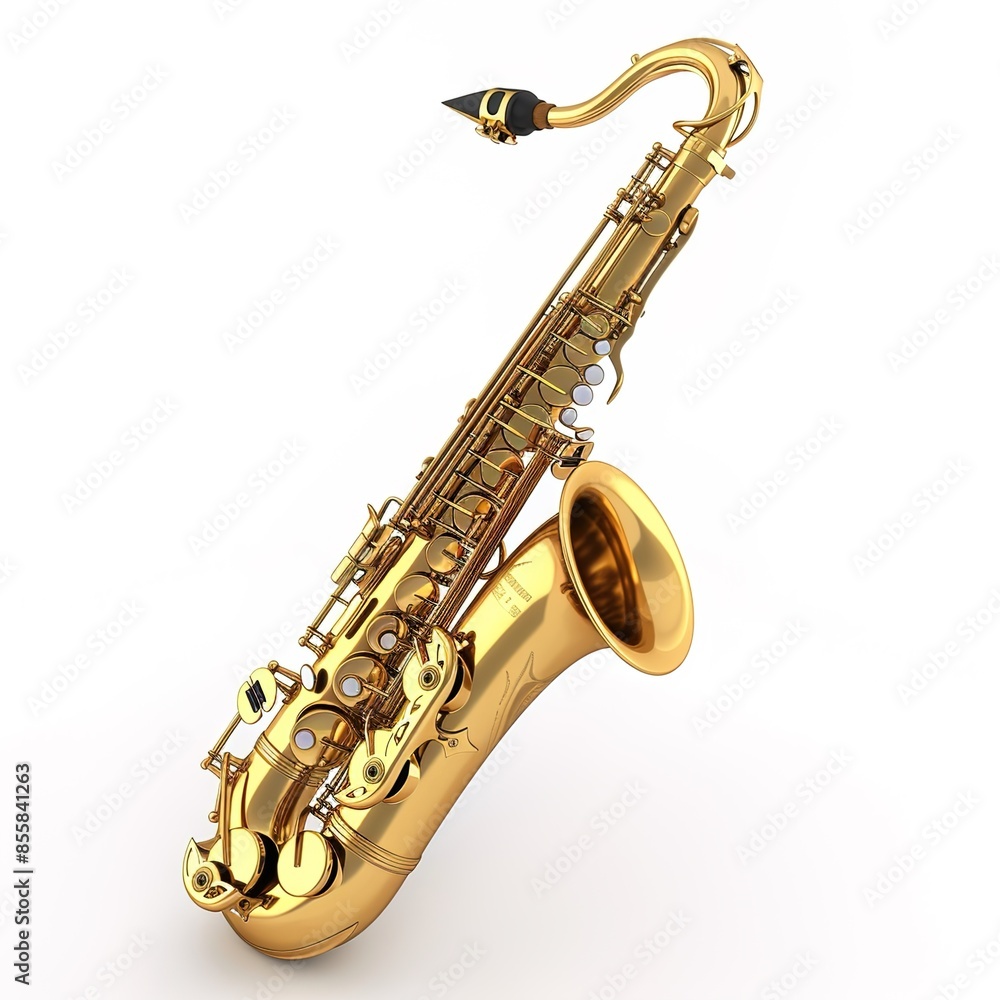 Naklejka premium saxophone in white background