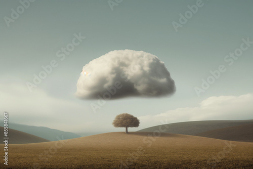 A wispy, dark cloud shaped ...