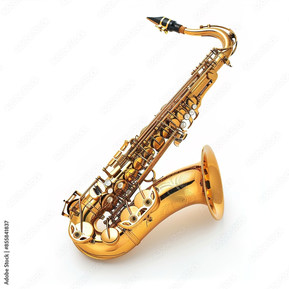 Naklejka premium saxophone in plain background