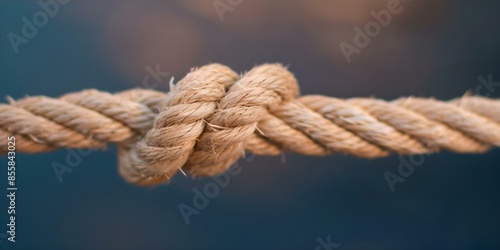 Symbolism of Ropes Connecting Partners in Teamwork, Unity, and Support. Concept Teamwork, Unity, Support, Rope Symbolism