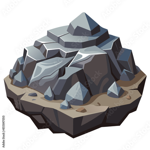 A pile of rocks is placed on a tiny piece of land