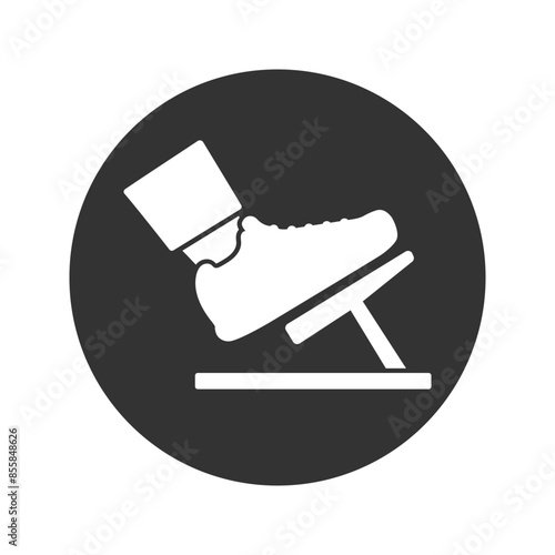 Foot with brake icon, vector flat