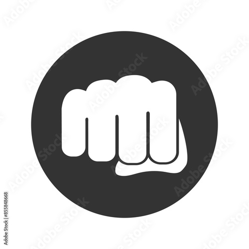Hand fist emoticon icon. Fist emoji raised protest concept icon vector