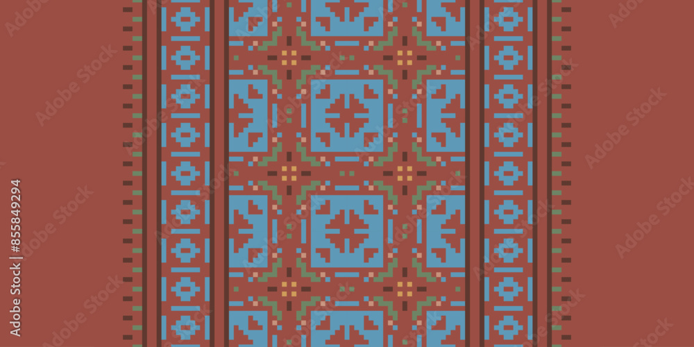 Folk embroidery cross stitch geometric floral pattern. Vector ethnic geometric floral shape seamless pattern. Folk floral embroidery pattern use for textile, home decoration elements, upholstery, etc. Folk embroidery cross stitch geometric floral pattern. Vector ethnic geometric floral shape seamless pattern. Folk floral embroidery pattern use for textile, home decoration elements, upholstery, etc.