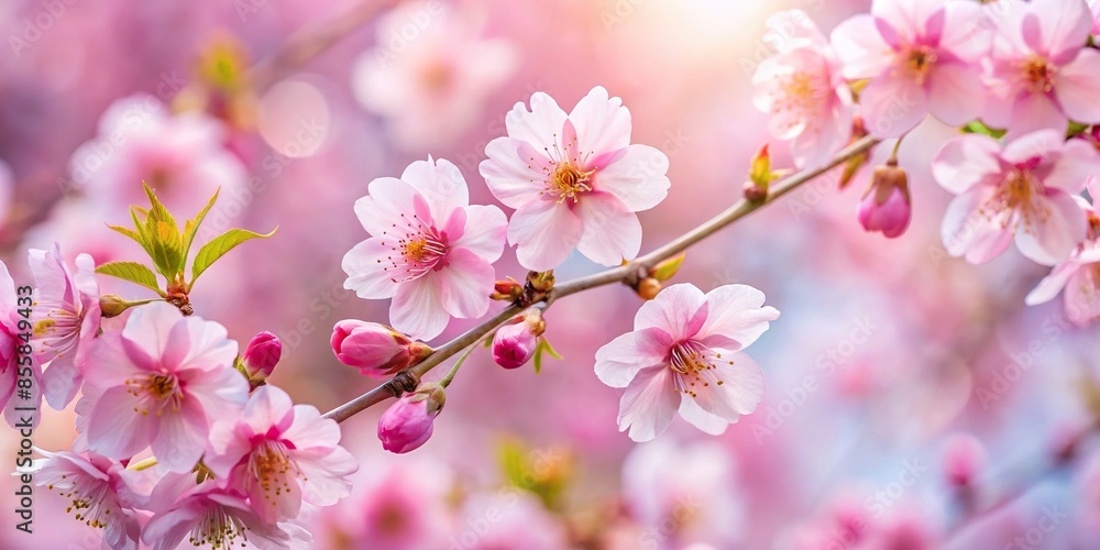 Delicate pink cherry blossom in full bloom, spring, nature, floral, petals, beauty, sakura, tree, garden, pink, background