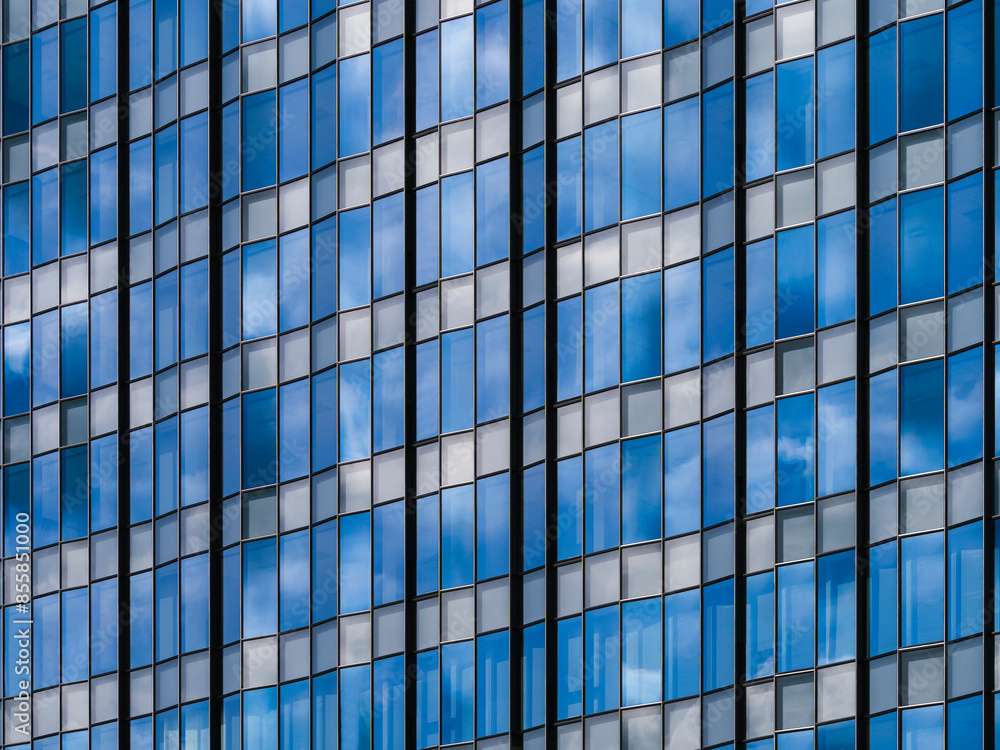 Modern building Glass facade pattern Architecture details Exterior office in city Modern building Glass facade pattern Architecture details Exterior office in city