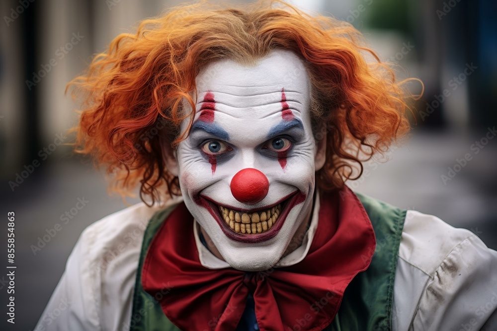 Happy clown with a beautiful face, portrait of a cheerful entertainer. Happy clown with a beautiful face, portrait of a cheerful entertainer.