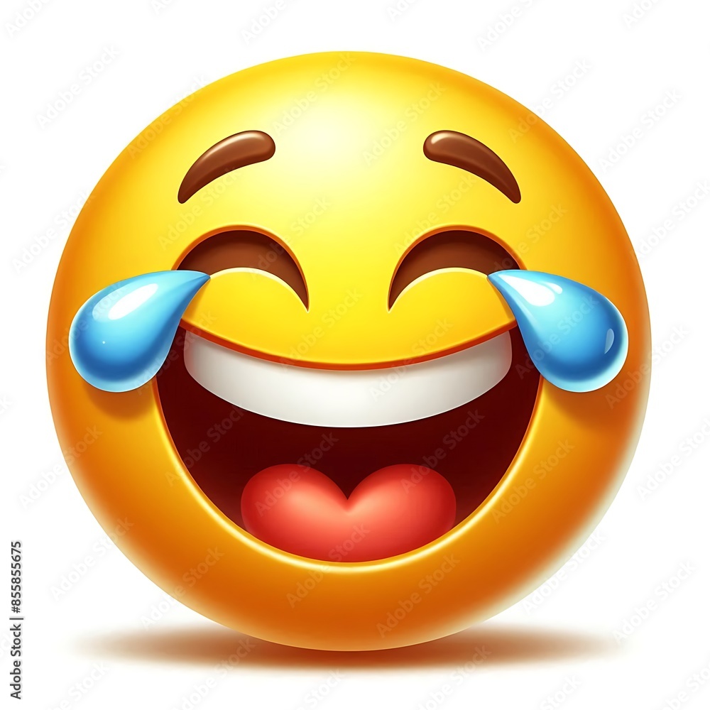 Obraz premium Laughing Emoji with Tears of Joy