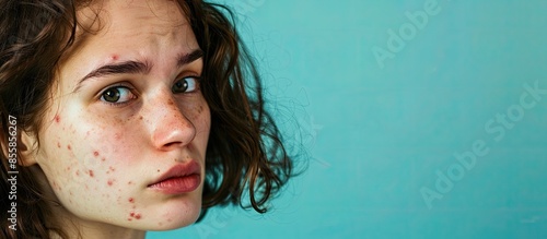 Bad skin problems. Woman wi...