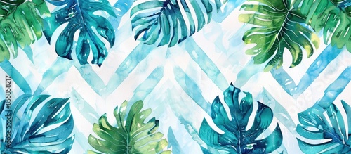 Abstract Watercolor Tropica...