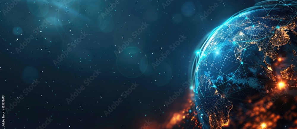 Obraz premium abstract global infinity computer technology concept business background. Copy space image. Place for adding text or design