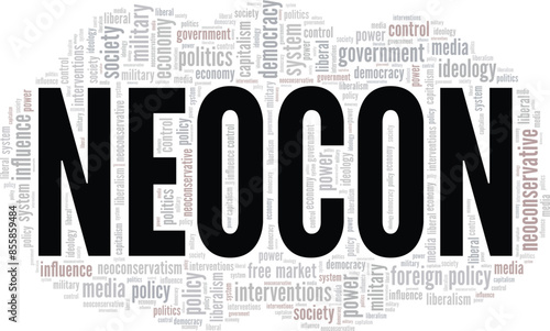 Neocon word cloud conceptual design isolated on white background.
