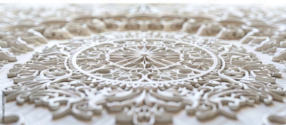 Obraz premium Highkey image of a beautiful intricate pattern. Copy space image. Place for adding text or design