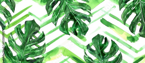 Abstract Watercolor Tropica...