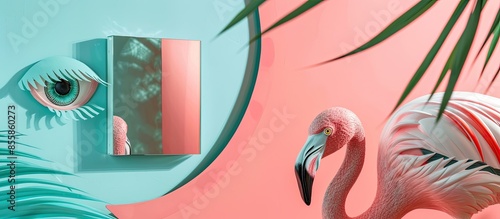 Abstract flamingo and eyesh...