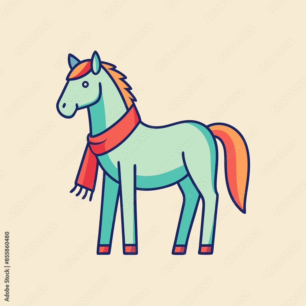 Cute hourse doodle style cartoon elements graphic charecter Cute hourse doodle style cartoon elements graphic charecter