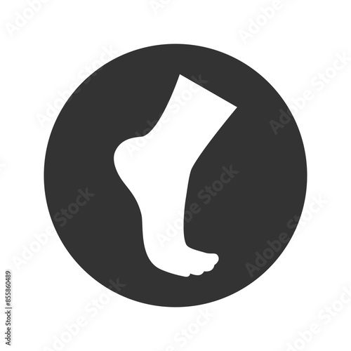 Foot on toes or podiatry flat style vector icon