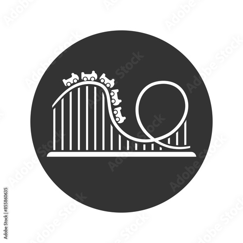 Roller coaster track icon. Simple illustration of roller coaster track vector icon for web design isolated on white background