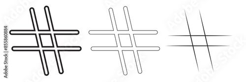 Hashtags icon vector, hashtag sign and symbol isolated on white background, black hashtag icon.vector illustration.