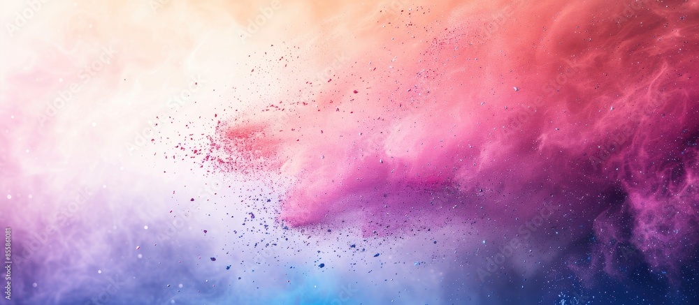 Obraz premium abstract powder splatted background,Freeze motion of color powder exploding/throwing color powder,color glitter texture on pastel background. with copy space image. Place for adding text or design