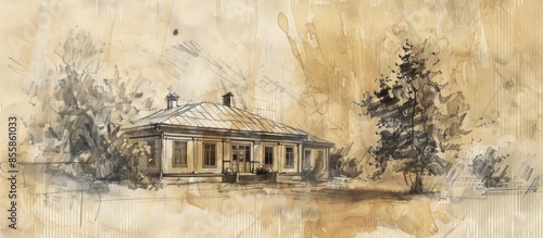 house exterior sketch. with...