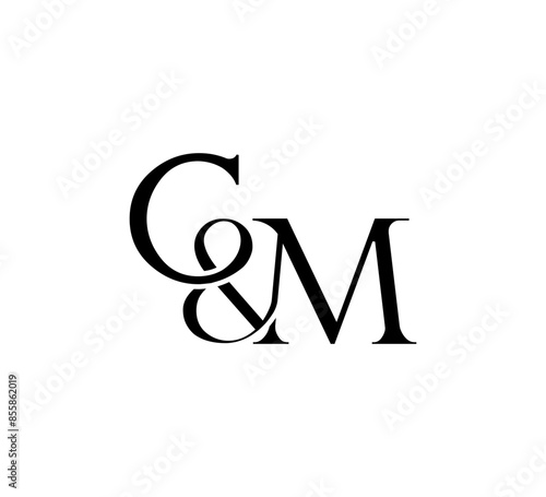 Initial Letter Logo. Ampersand Symbol. Logotype design. Simple Luxury Black Flat Vector CM