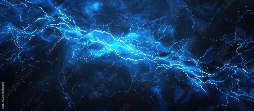 Blue Striking Electric Lightning Background. Copy space image. Place for adding text or design Blue Striking Electric Lightning Background. Copy space image. Place for adding text or design