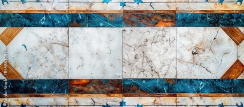 White stone marble floor wi...