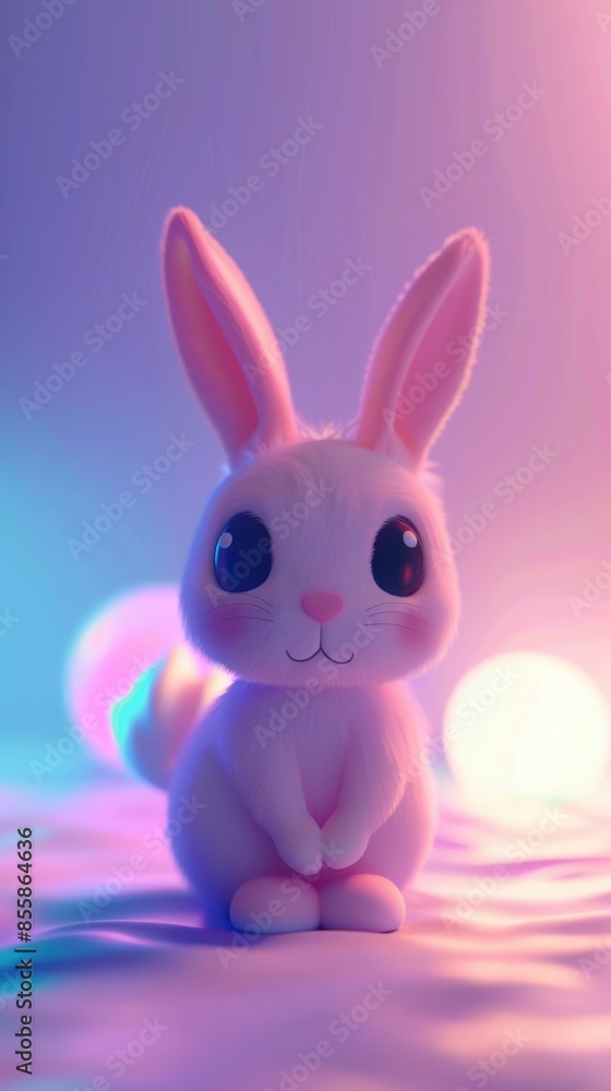 A close up of a toy rabbit on a bed A close up of a toy rabbit on a bed
