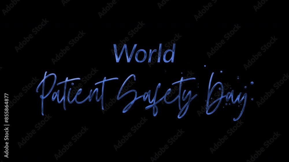 Elegant 4K World Patient Safety Day text animation with blue ink droplets forming flowing calligraphy. Glowing effect, transparent background, perfect for awareness campaigns.
Elegant 4K World Patient Safety Day text animation with blue ink droplets forming flowing calligraphy. Glowing effect, transparent background, perfect for awareness campaigns.